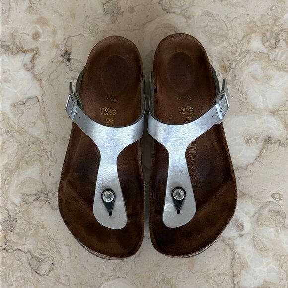 Birkenstock Gizeh Birko-Flor Sandals - Silver - Picture 9 of 14